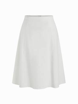 Cider - Stretch Denim Women Mid-Rise A-Line Midi Skirt White