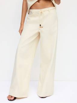 Cider - Washed Women's Low Waist Wide Leg Palazzo Beige