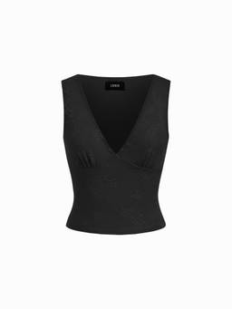 Cider - Floral Women's Sleeveless V-Neck Cami Top Black