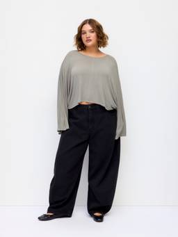 Cider - Jersey Women's Batwing Sleeve Super Oversized Tee Grey