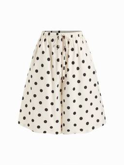 Cider - Women's Mid-Rise Drawstring Oversized Bermuda Shorts White