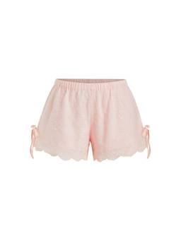 Cider - Embroidered Women's Low-Waist Tie-Up Shorts Pink