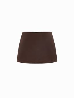 Cider - Satin Women's Low Rise A-Line Mini Skort Coffee