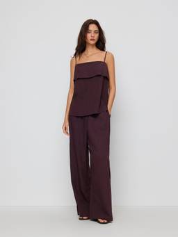 Cider - Square Neck Women's Oversized Cami Co-ord Set Purple