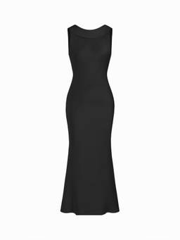 Cider - Satin Women's Backless Bow Mermaid Maxi Dress Black
