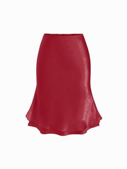 Cider - Satin Women's Low-Rise Mermaid Midi Skirt Wine