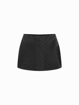 Cider - Satin Women's Low Rise Bodycon Mini Skirt Black