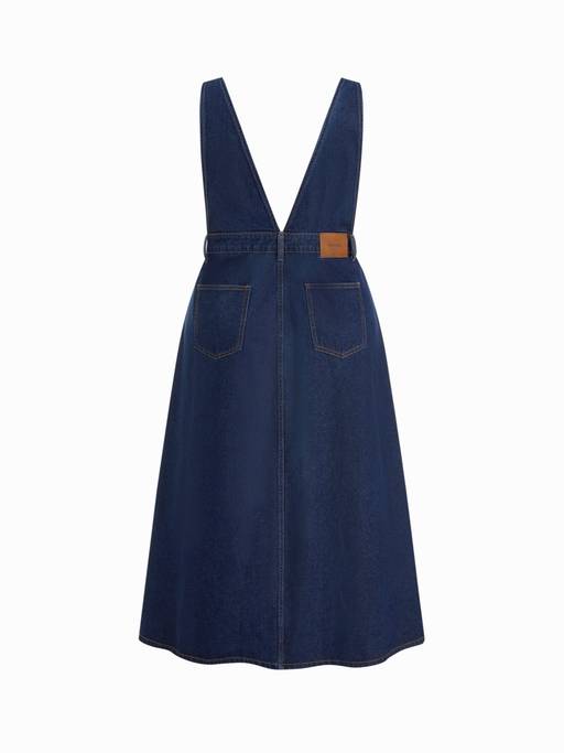 maxi denim pinafore dress Buy Cider Women's Metal Detail Navy Blue (0XL) Online long dungaree maxi dress Style 4421 - Luxury expedite This long blue jean Size:1X/16