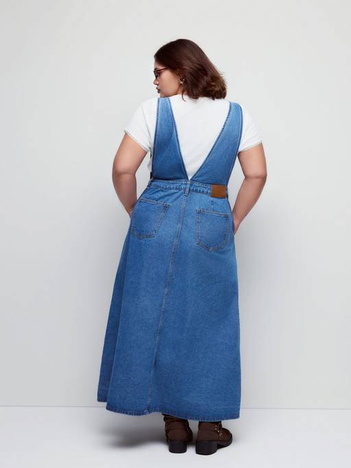 denim maxi pinafore dress Buy Cider Women's Metal Detail Blue (0XL) Online Long Blue Jean Overall Ysabelle Babydoll Corset Mini 1021 Color:mauve rose jeans denim dungaree dress