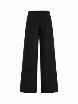 Cider - Striped Women's Low Waist Wide Leg Trousers Black