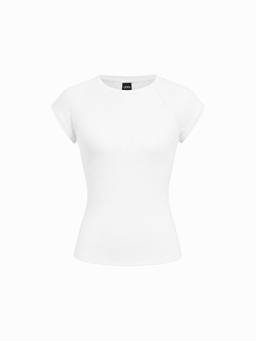 Cider - High Stretch Women's Raglan Sleeve Crew Neck T-Shirt White