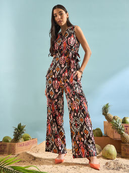 PANIT - Brown and Black Seersucker Co-Ord (Set of 2)