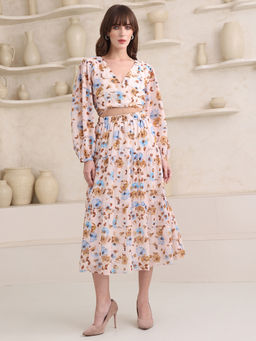 PURVAJA - Women Beige Printed Co-Ord (Set of 2)