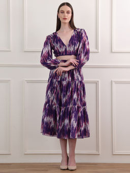 PURVAJA - Women Purple Printed Co-Ord (Set of 2)