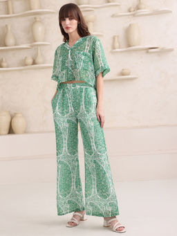 PURVAJA - Women Green Printed Co-Ord (Set of 2)