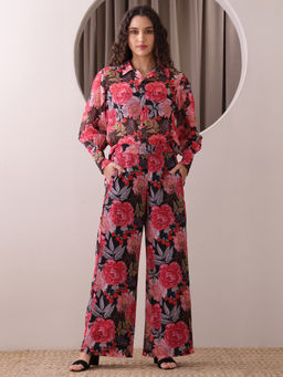 PURVAJA - Women Red and Black Printed Co-Ord (Set of 2)