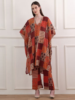 PURVAJA - Women Red Printed Co-Ord (Set of 2)