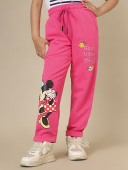 Kidsville - Girls Pink Official Mickey & Friends Regular Fit Pant