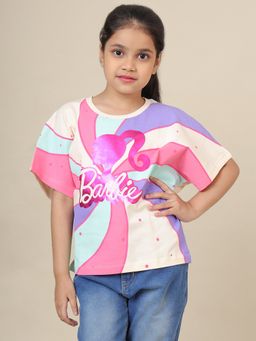 Kidsville - Official Barbie Printed Oversized T-Shirt for Girls