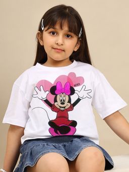 Kidsville - Official Mickey & Friends Printed Boxy Fit T-shirt For Girls