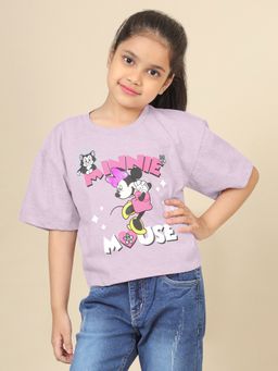 Kidsville - Official Mickey & Friends Printed Boxy Fit T-shirt For Girls