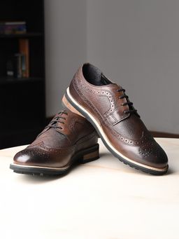 Louis Stitch - Brown Men Leather Casual Brogue Shoes