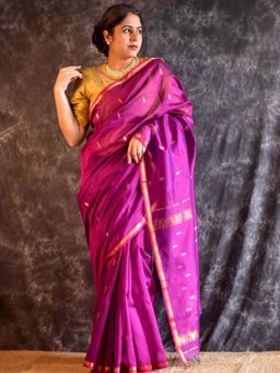 Sundarii - Anaya - Maheshwari Handloom Silk Saree without Blouse
