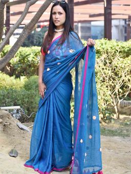 Sundarii - Phool Wari - Mul Cotton Saree without Blouse