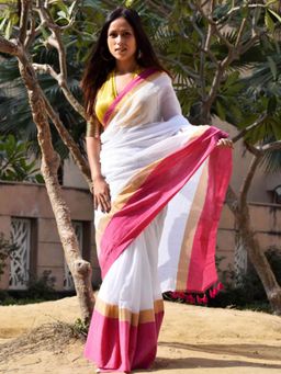 Sundarii - Laali - Mul Cotton Saree without Blouse