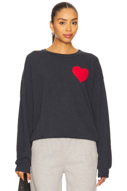 Aviator Nation - Heart Embroidery Crew Sweatshirt
