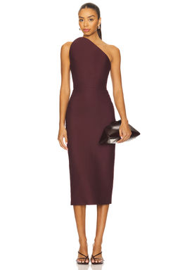 David Koma - Asymmetric Cut Strapless Midi Dress