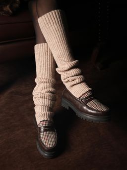 Theater - Ribbed Biege Leg Warmers