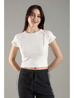 DOMIN8 - White Solid Fitted Fit T-Shirt