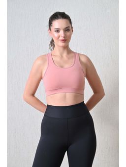 Body Smith - Solid Peach Sports Bra Full Coverage