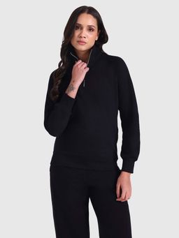 Musclemind - Black Solid Regular Fit Sweatshirt
