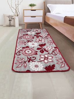 Saral Home - Cotton Anti-Skid Bedside Runner-Maroon-45X120 Cm