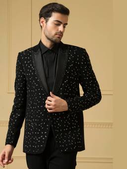 HILO DESIGN - Encendido Black Embroidered Blazer