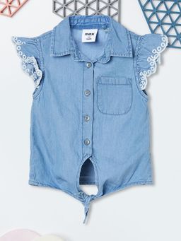max - Girls Embroidered Denim Top