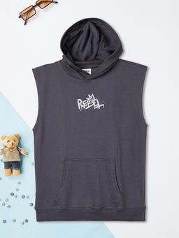 max - Boys Oversized Chest Print Hooded T-shirt