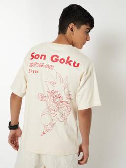 max - Boys Son Goku Print Oversized T-shirt