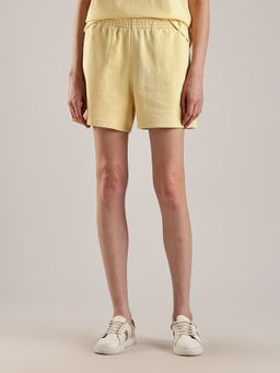 Calvin Klein - Yellow Regular-Fit Solid Mid Rise Shorts