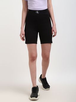 Calvin Klein - Black Slim Fit Solid High Rise Shorts