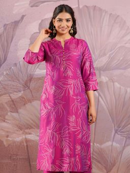 ARAMYA - Women Pink Printed Kurta