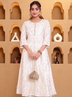 ARAMYA - Women Off White Printed Kurta