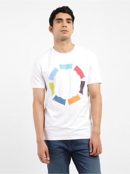 Levi's - Men's White Graphic Print Round Neck T-Shirt