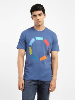 Levi's - Men's Blue Graphic Print Round Neck T-Shirt