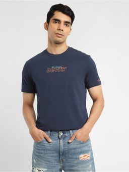 Levi's - Men's Navy Blue Brand Logo Relaxed Fit T-Shirt