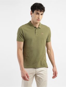 Levi's - Men's Green Printed Polo T-Shirt