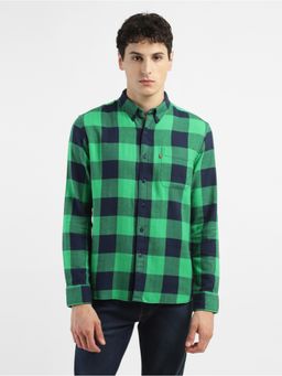 Levi's - Men's Green Gingham Slim Fit Shirt