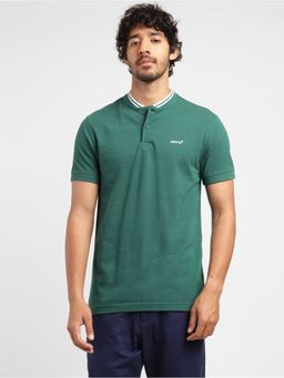 Levi's - Men's Green Brand Logo Mandarin Polo T-Shirt